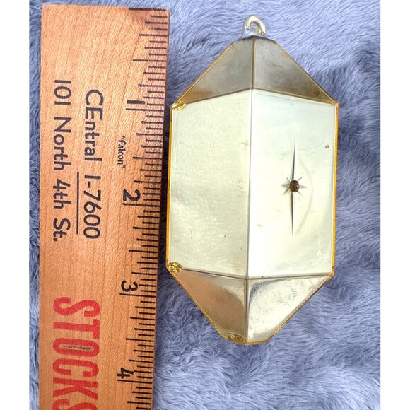 12 Vintage Jewel Brite Plastic Diamond-Shaped Ornaments Embedded Holiday Design - Picture 11 of 12